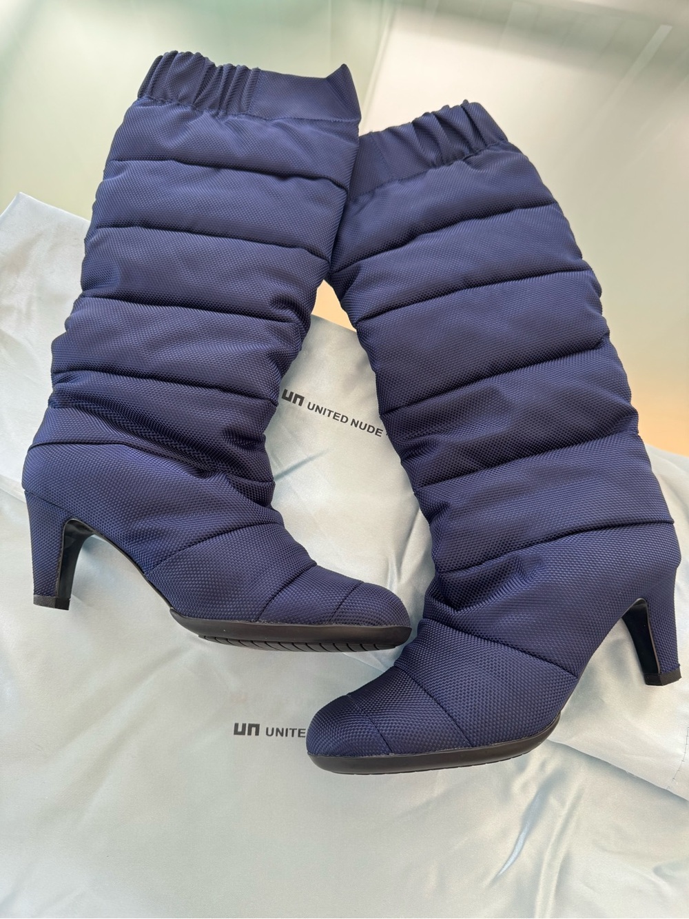 UN United Nude Quilted Puffer Boots - Cobalt Blue - Size 37